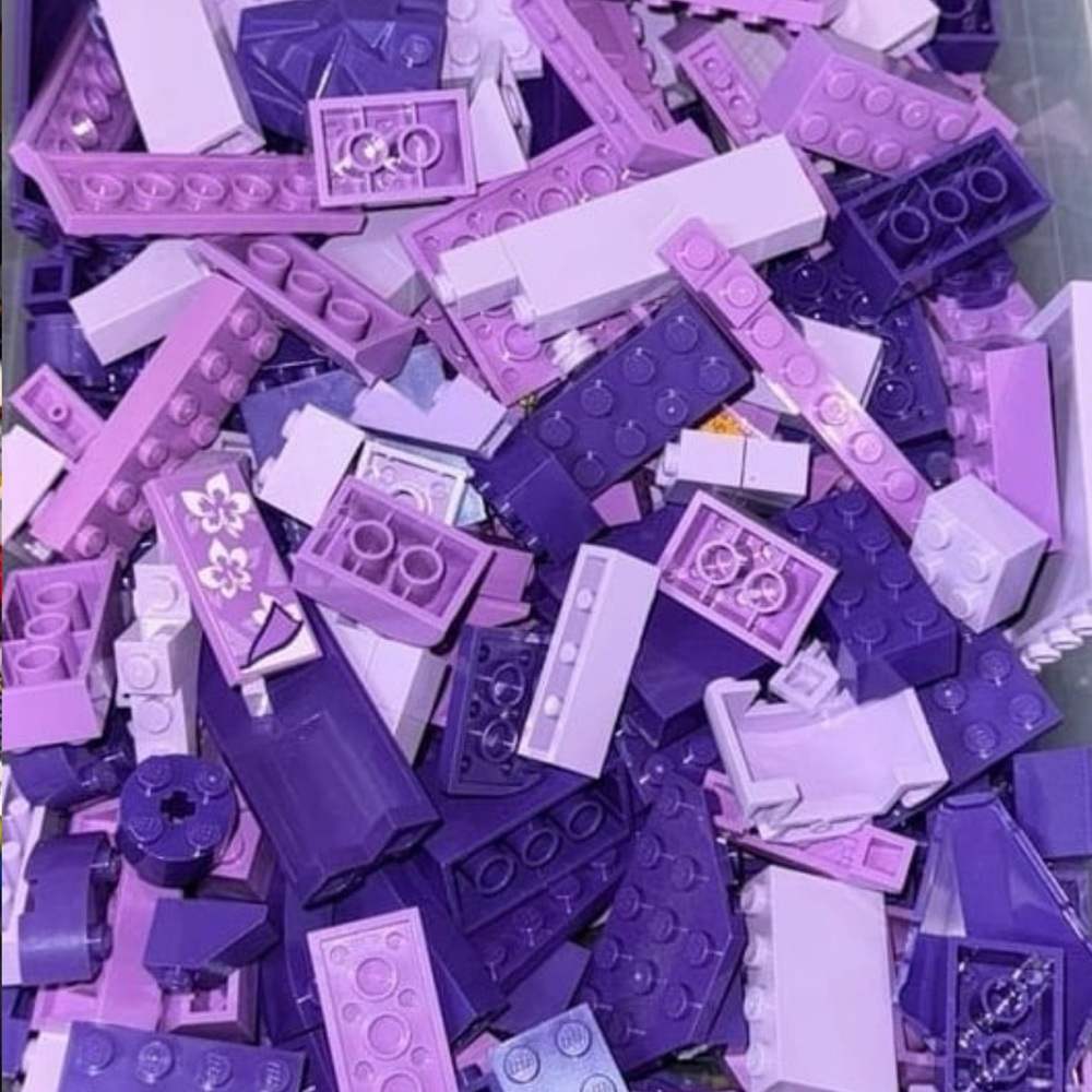 2lbs - Genuine LEGO Bulk Light Dark Purple Blend Random Bricks Pieces Plate Lot